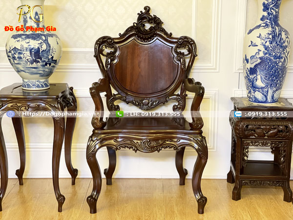 Kích thước mẫu bàn trà louis gỗ gụ