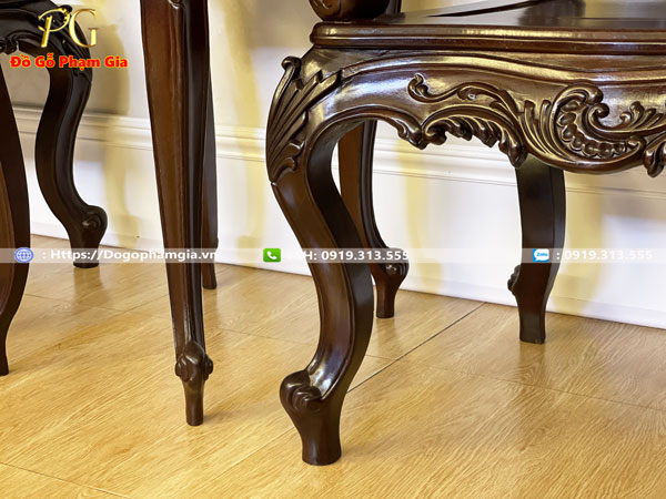 Hình ảnh mẫu bàn trà louis dáng Pháp gỗ gụ