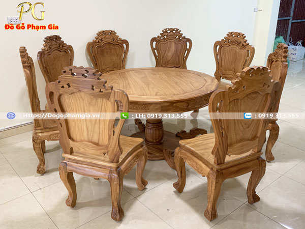 Mua bàn ghế ăn gỗ gõ đẹp tại dogophamgia.vn