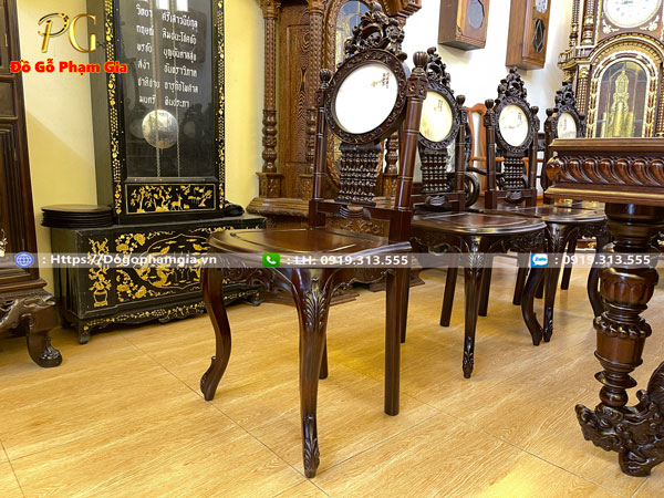 Mua bàn ghế ăn cù lá gỗ gụ đẹp ,chất lượng