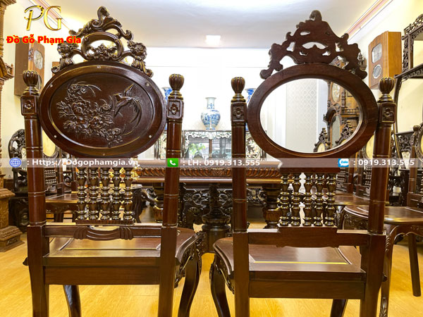 Mua bàn ghế ăn cù lá gỗ gụ đẹp ,chất lượng