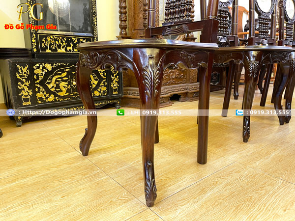 Mua bàn ghế ăn cù lá gỗ gụ đẹp ,chất lượng