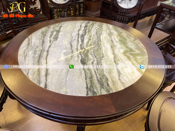 Mua bàn ghế ăn louis hoa lá tây gỗ gụ tại Đồ Gỗ Phạm Gia