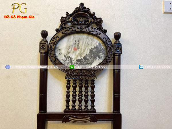 Mua bàn ghế ăn louis hoa lá tây gỗ gụ tại Đồ Gỗ Phạm Gia