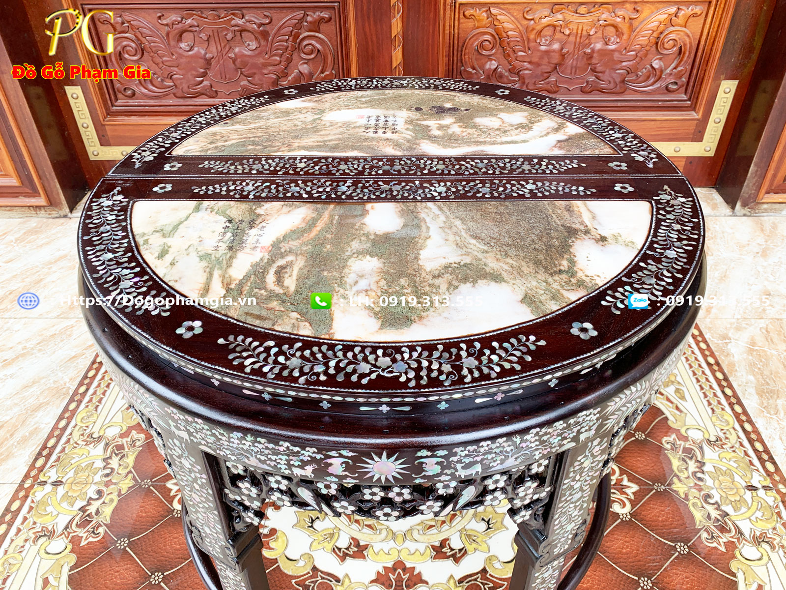 Đồ Gỗ Phạm Gia cơ sở sản xuất bàn bán nguyệt gỗ gụ