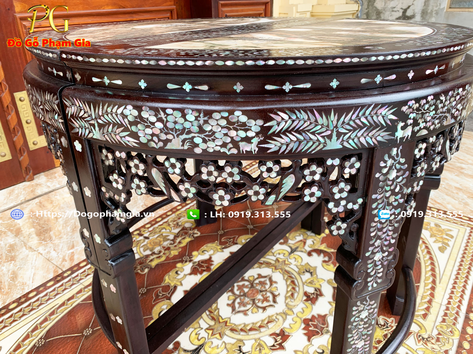 Đồ Gỗ Phạm Gia cơ sở sản xuất bàn bán nguyệt gỗ gụ