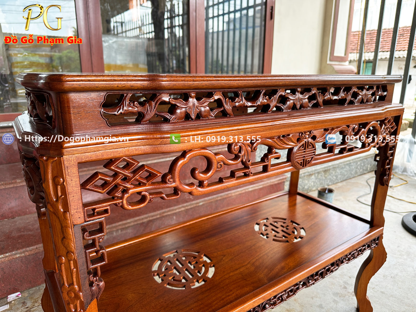 Thông tin kích thước bàn bày đồ 2 tầng gỗ gụ Thông tin kích thước bàn bày đồ 2 tầng gỗ gụ