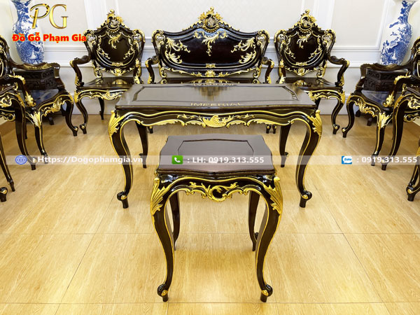 Thông tin mẫu bàn ghế louis gỗ gụ sơn thiếp