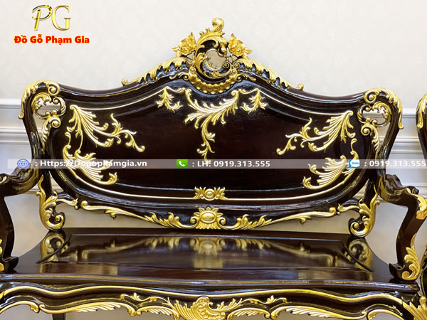 Mua bàn ghế louis gỗ gụ sơn thiếp chất lượng tại Đồ Gỗ Phạm Gia