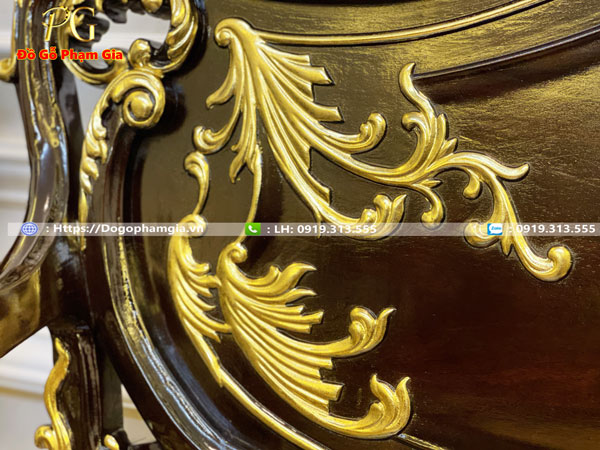 Mua bàn ghế louis gỗ gụ sơn thiếp chất lượng tại Đồ Gỗ Phạm Gia