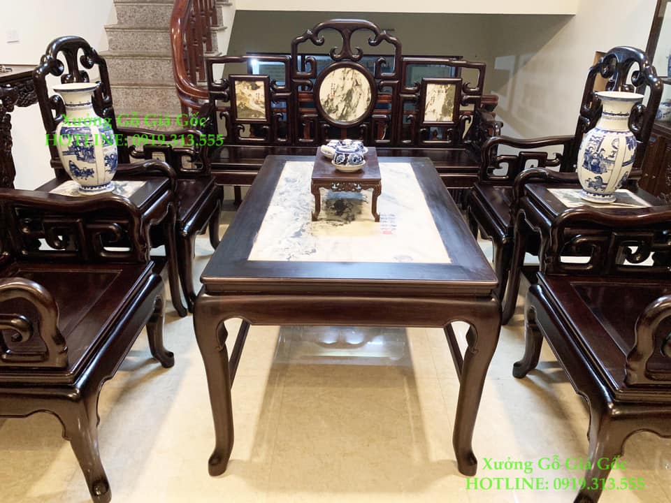 Thông tin chi tiết bàn ghế móc mỏ gỗ gụ 8 món