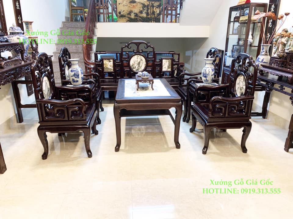 Thông tin chi tiết bàn ghế móc mỏ gỗ gụ 8 món