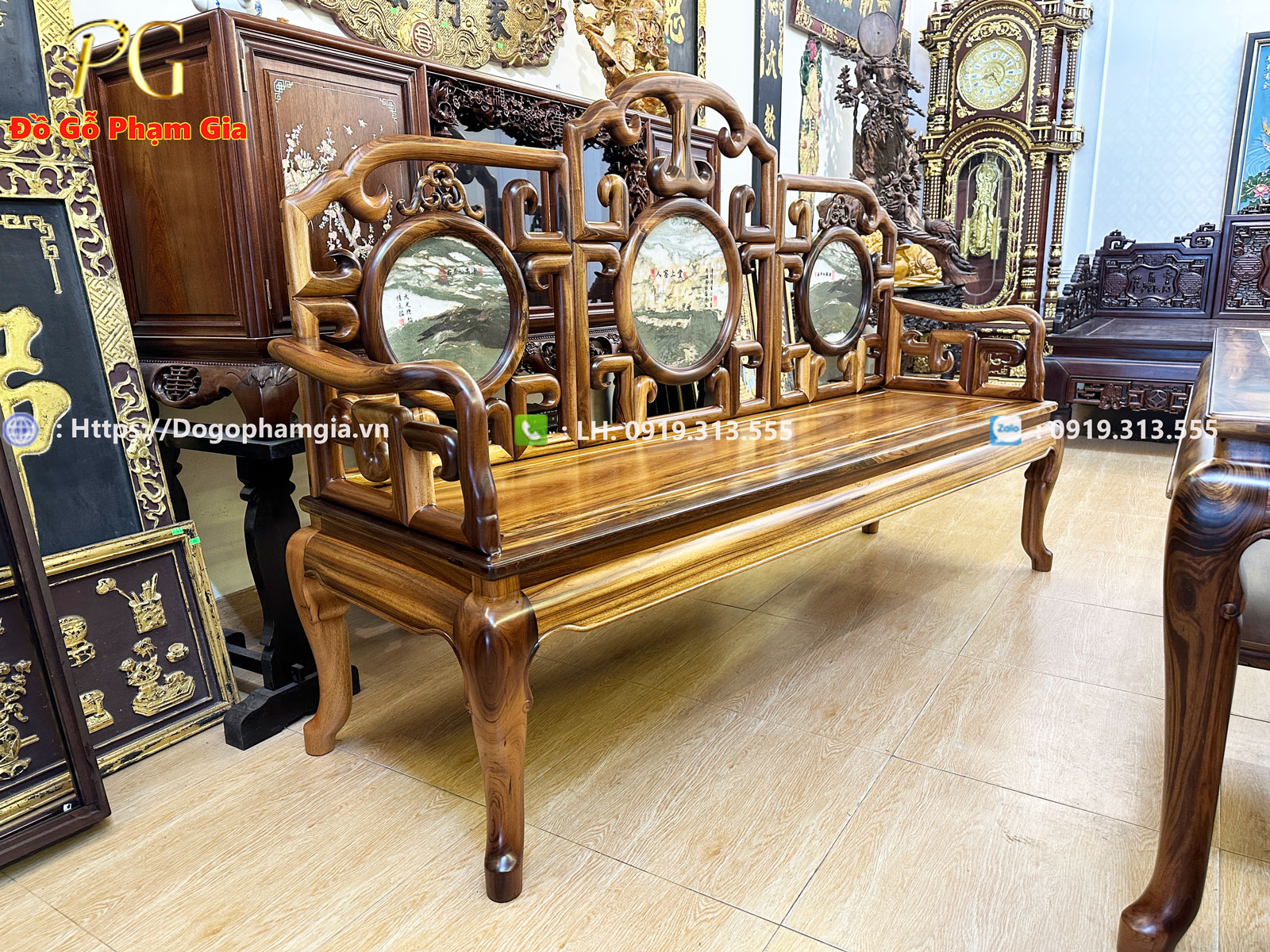 Thông tin kích thước bộ bàn ghế móc mỏ gụ ta