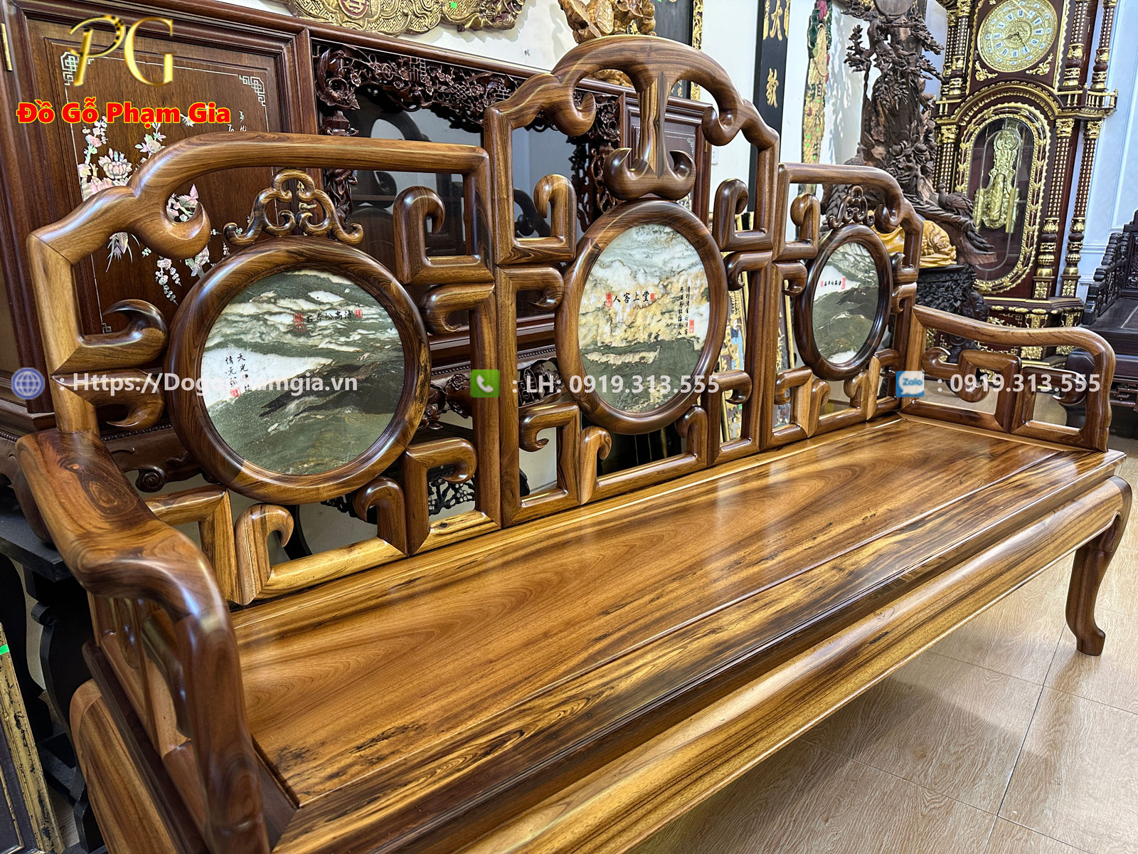 Thông tin kích thước bộ bàn ghế móc mỏ gụ ta