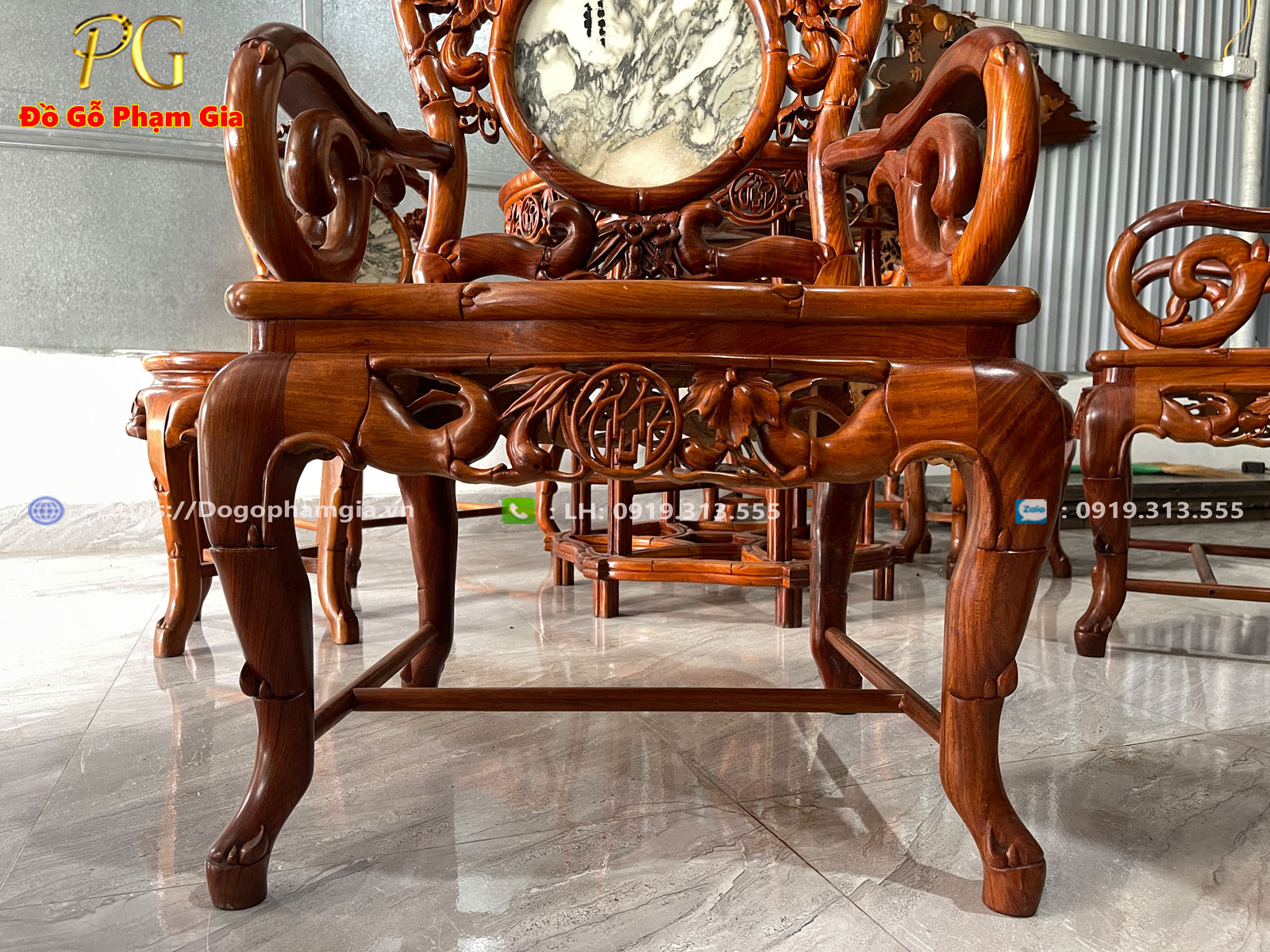 Bàn ghế trúc đơn gỗ hương