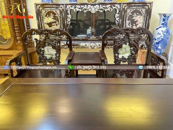 Thông tin kích thước bộ bàn ghế vách tàu gỗ gụ