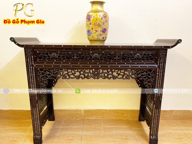 Bàn Bày Đồ Huế Cẩn Ốc Gỗ Gụ