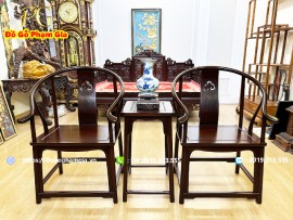 Ghế Minh Trọc Gỗ Gụ 3 Món