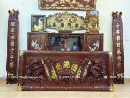 Câu Đối – Đại Tự Lồng Cuốn Thư Gỗ Gụ