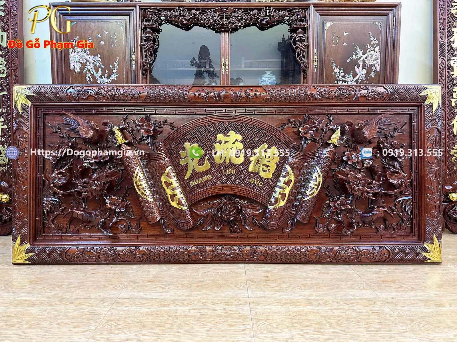 Thông tin kích thước câu đối đại tự lồng cuốn thư