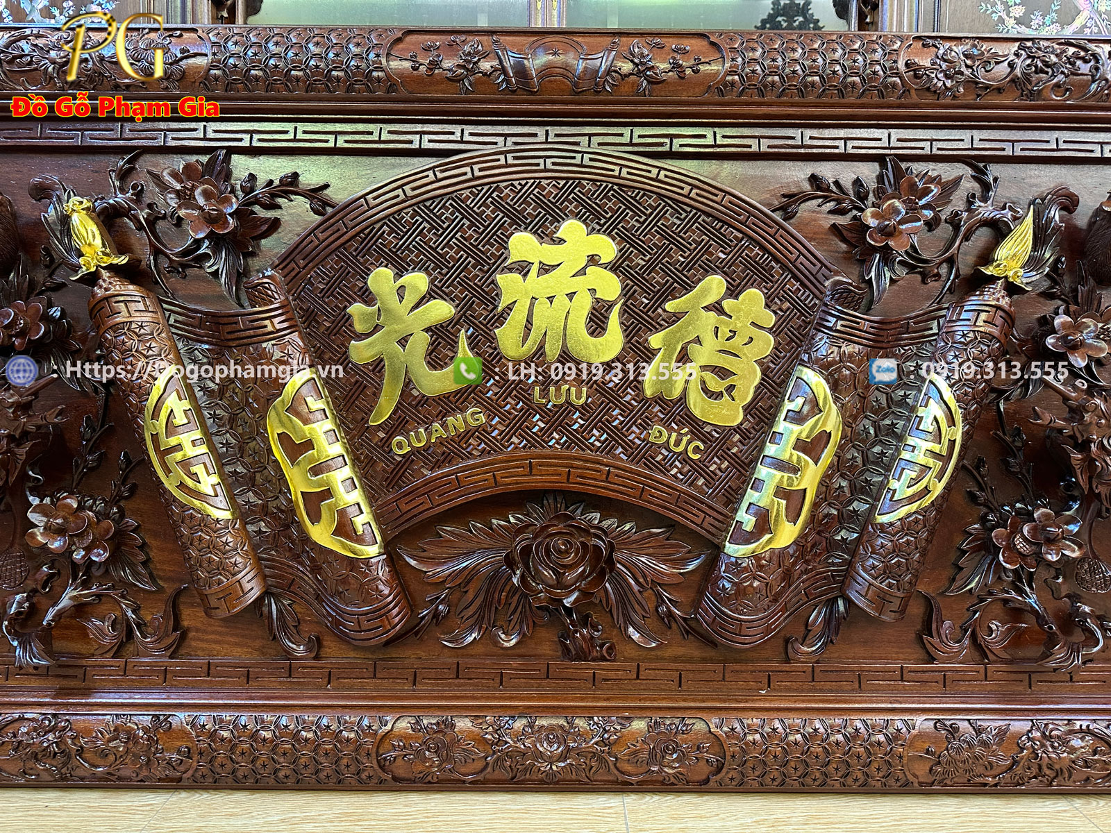 Thông tin kích thước câu đối đại tự lồng cuốn thư