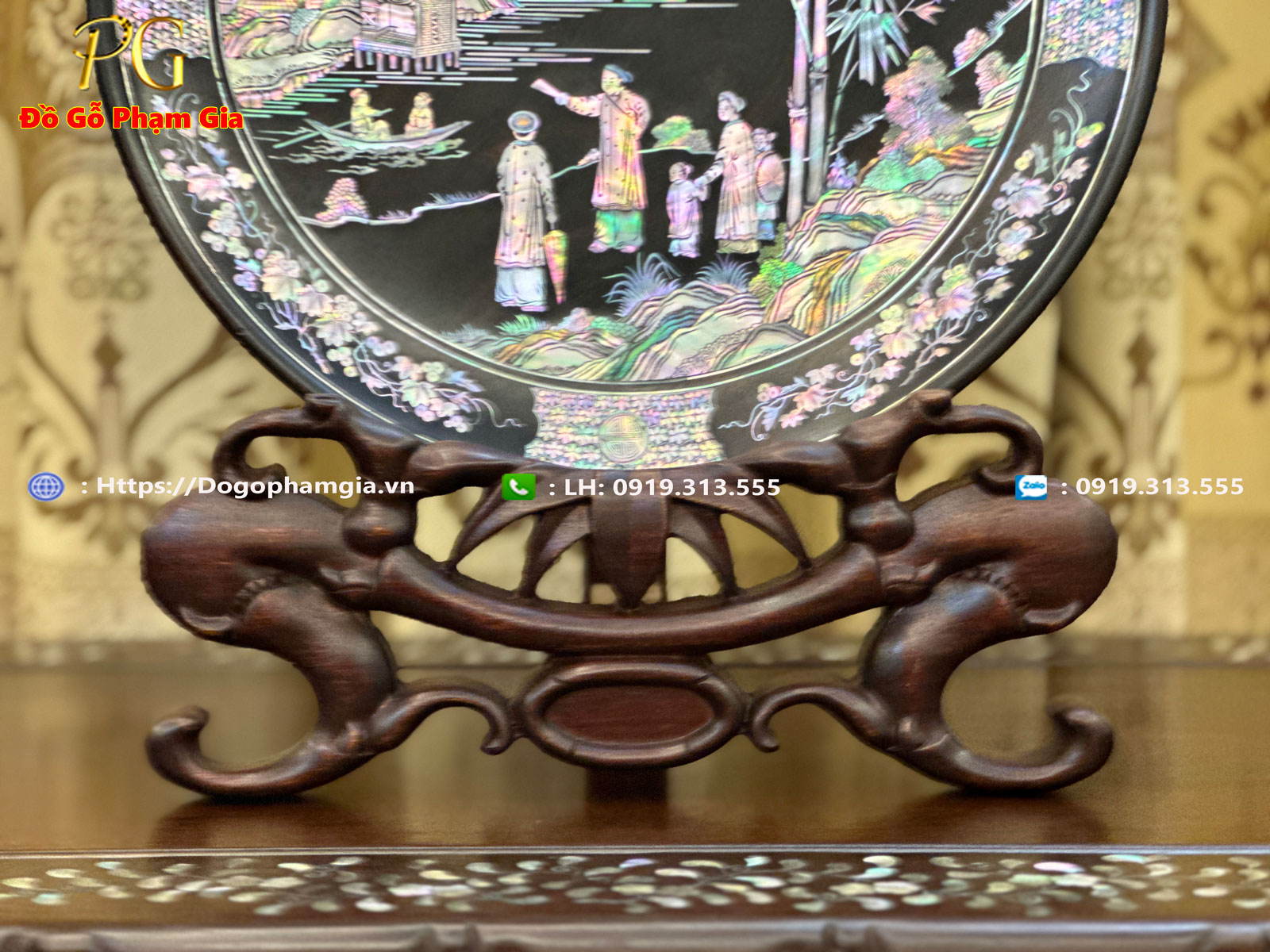 Thông tin kích thước đĩa gỗ khảm tích