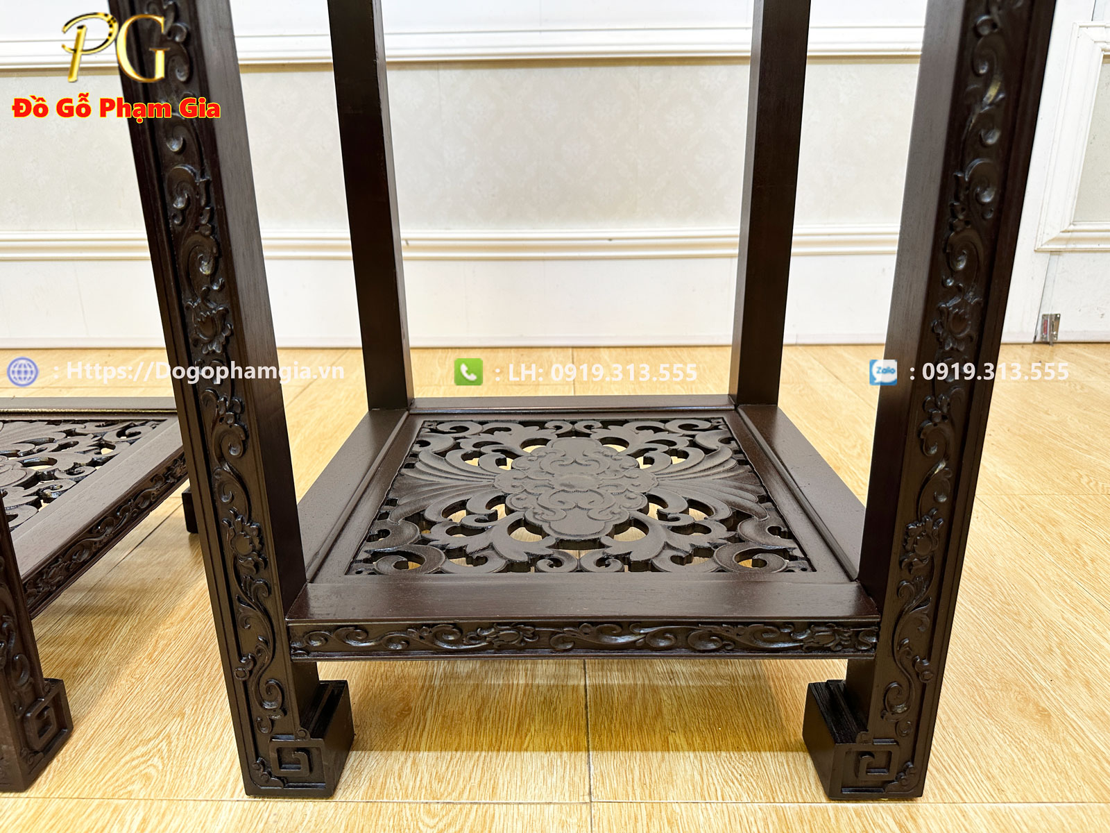 Hình ảnh chi tiết đôn bày đồ chạm triện Hình ảnh chi tiết đôn bày đồ chạm triện