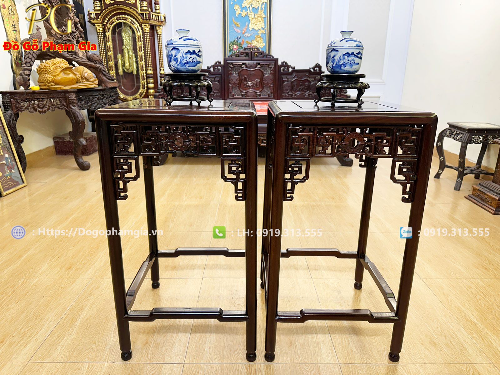 Thông tin đôn bày đồ gỗ gụ chạm đồng tiền