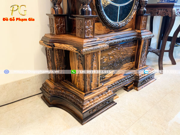 Thông tin đồng hồ cây gỗ mun hoa