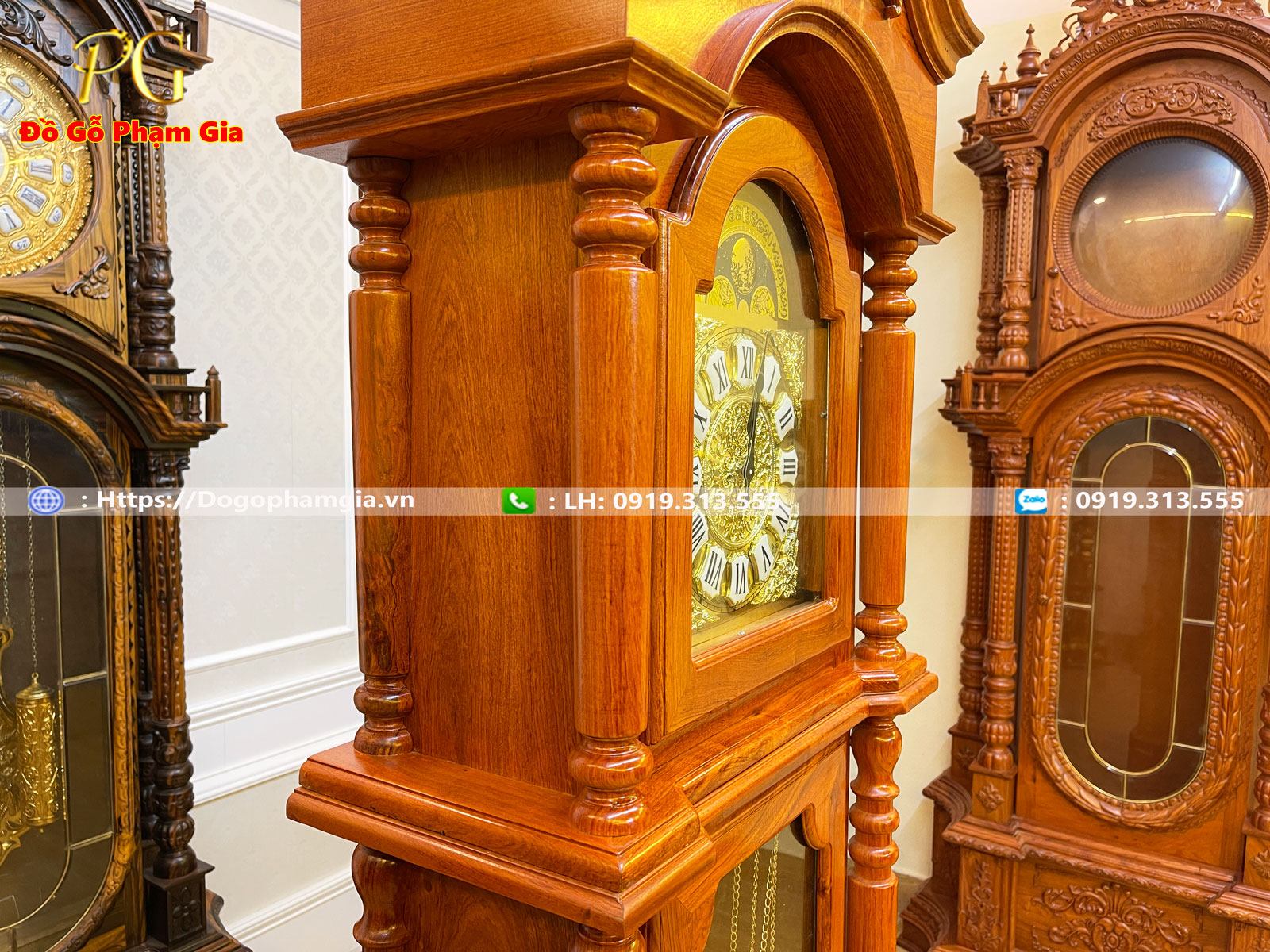 Hình ảnh chi tiết đồng hồ cây gỗ hương