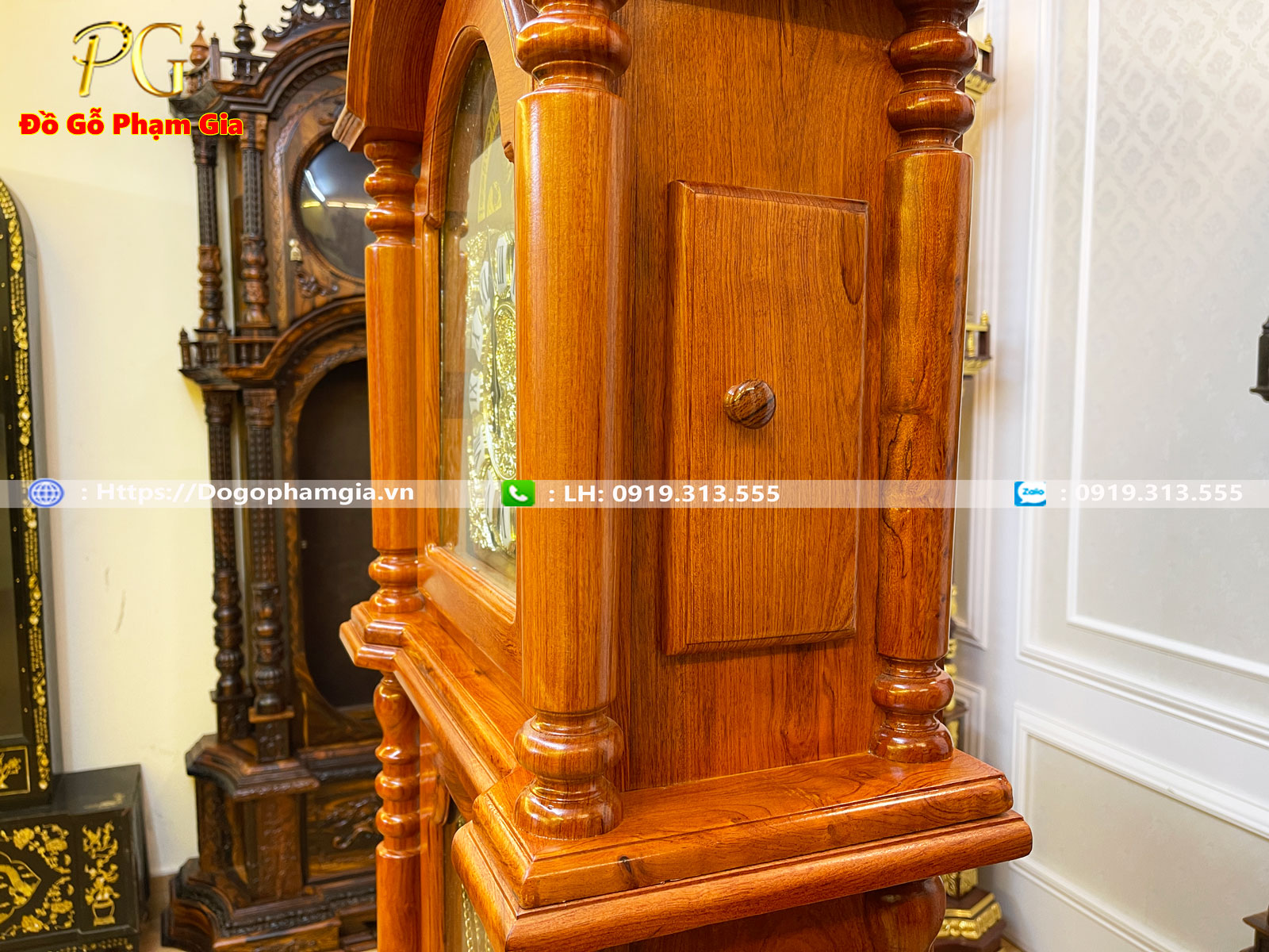 Hình ảnh chi tiết đồng hồ cây gỗ hương