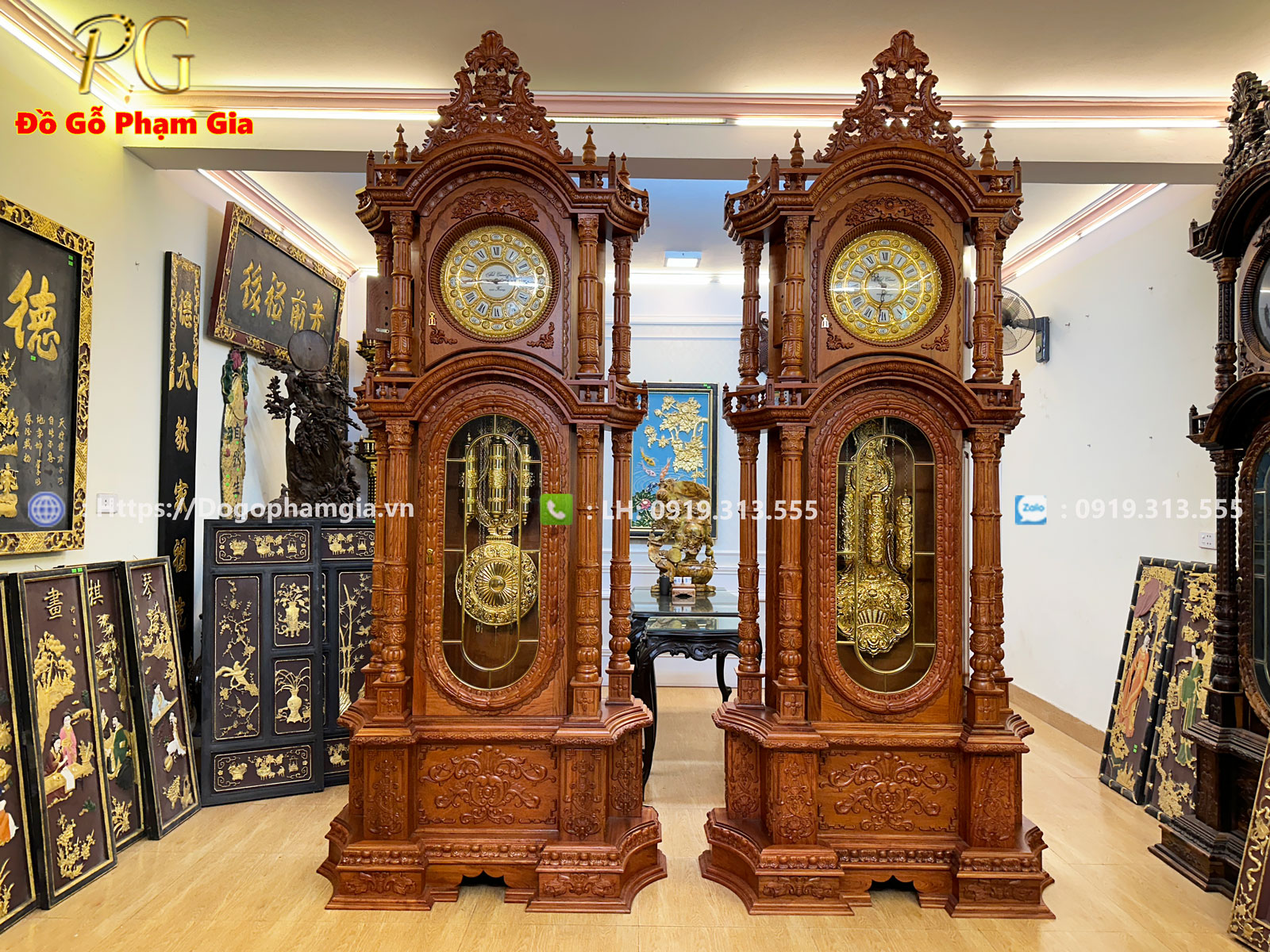 Thông tin kích thước đồng hồ cây gỗ hương