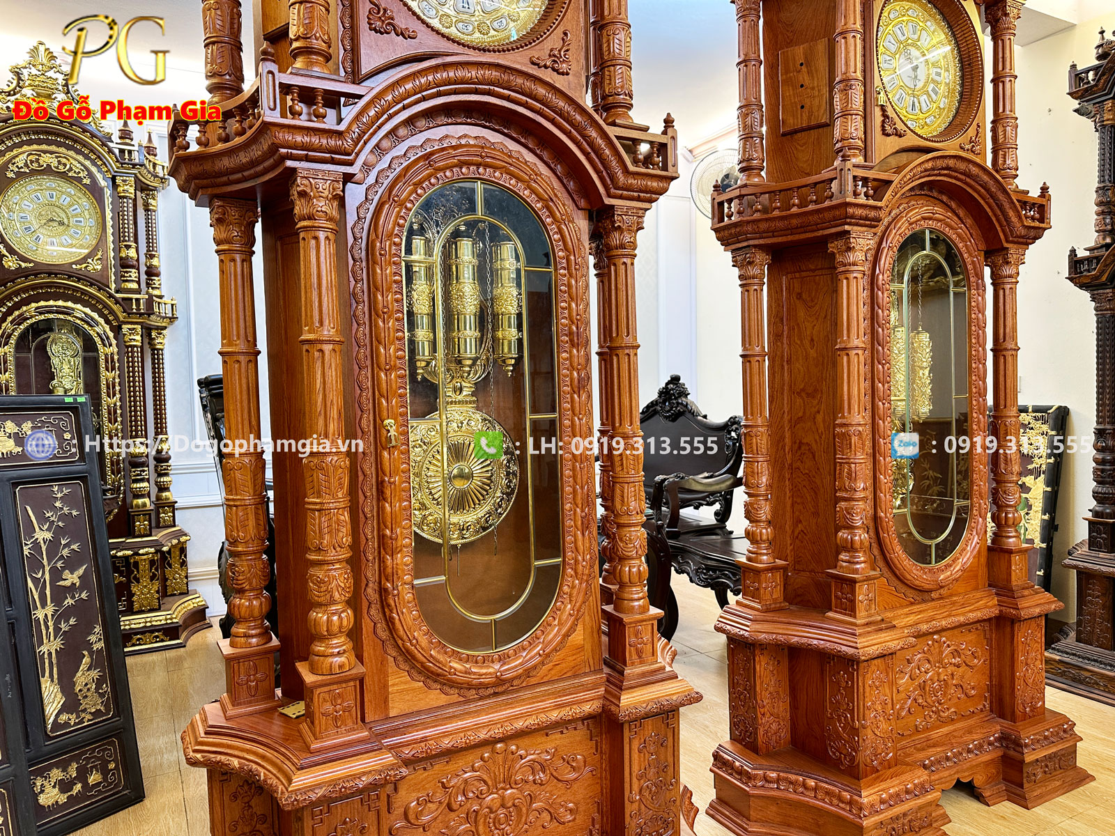 Thông tin kích thước đồng hồ cây gỗ hương