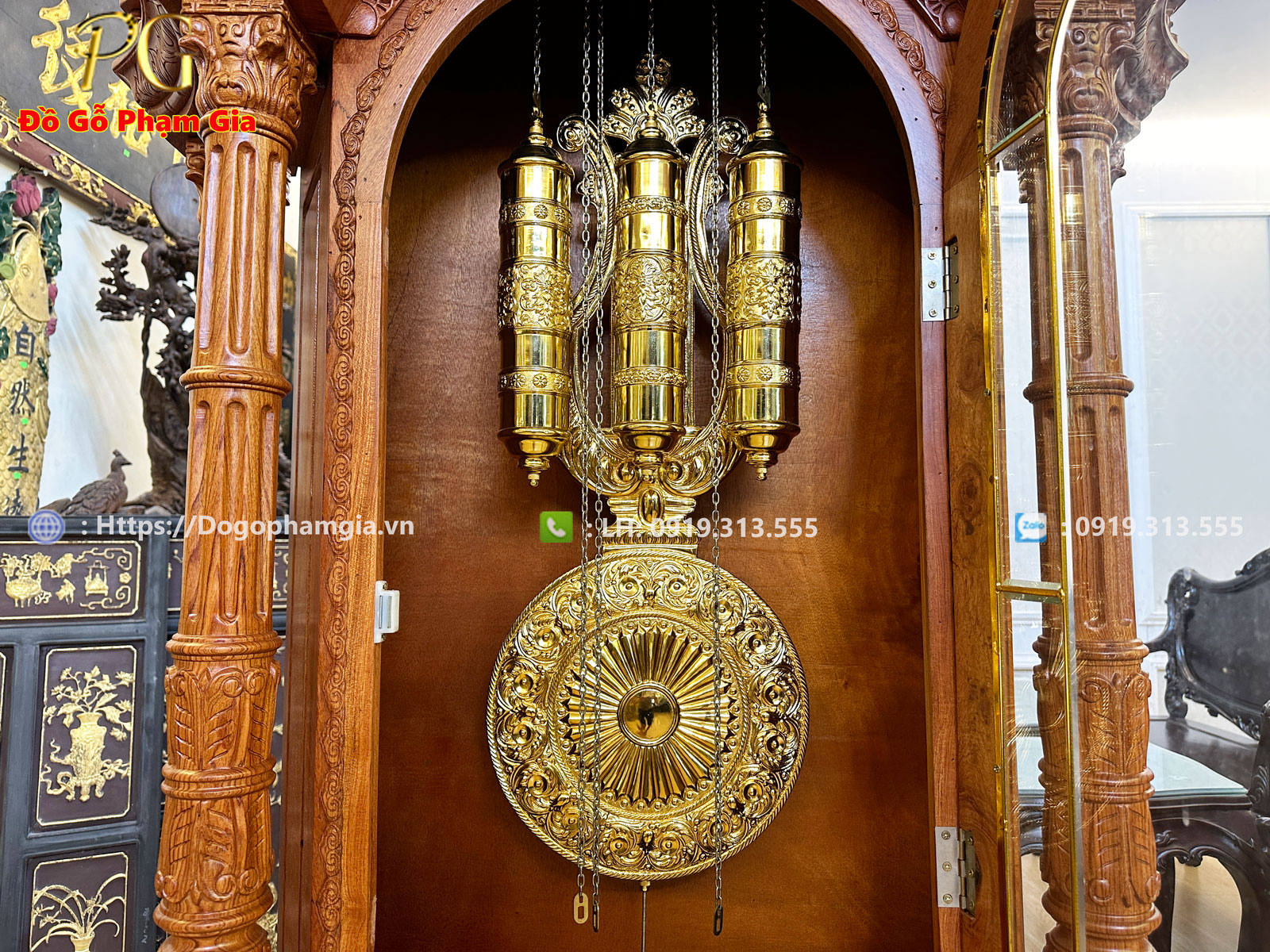 Thông tin kích thước đồng hồ cây gỗ hương