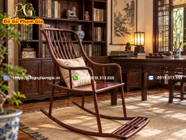 Ghế Đọc Sách Gỗ Hương Dáng Bập Bênh