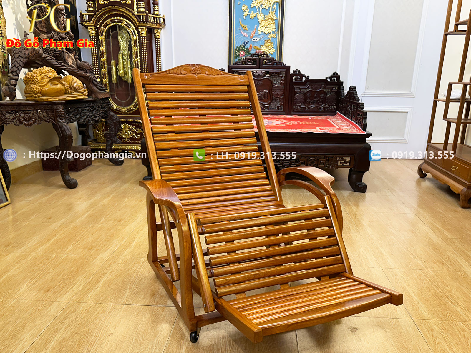 Thông tin kích thước ghế lười gỗ gõ