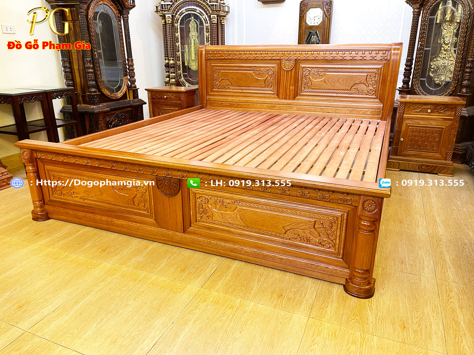 Hình ảnh giường ngủ chữ x gỗ lát Hình ảnh giường ngủ chữ x gỗ lát