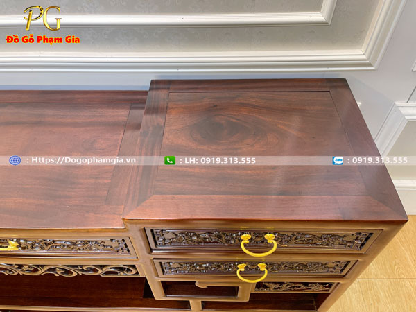 Mua kệ tivi móc mỏ gỗ gụ tại Đồ Gỗ Phạm Gia