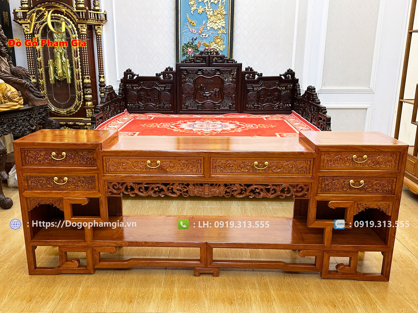 Thông tin kích thước kệ tivi gỗ hương