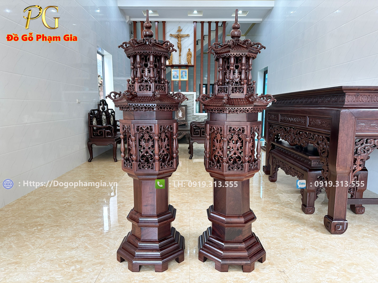 Thông tin kích thước đèn thờ 2 tầng gỗ hương Thông tin kích thước đèn thờ 2 tầng gỗ hương