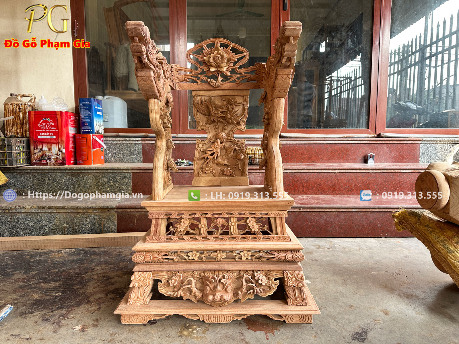 Thông tin ngai thờ gia tiên chạm rồng Thông tin ngai thờ gia tiên chạm rồng