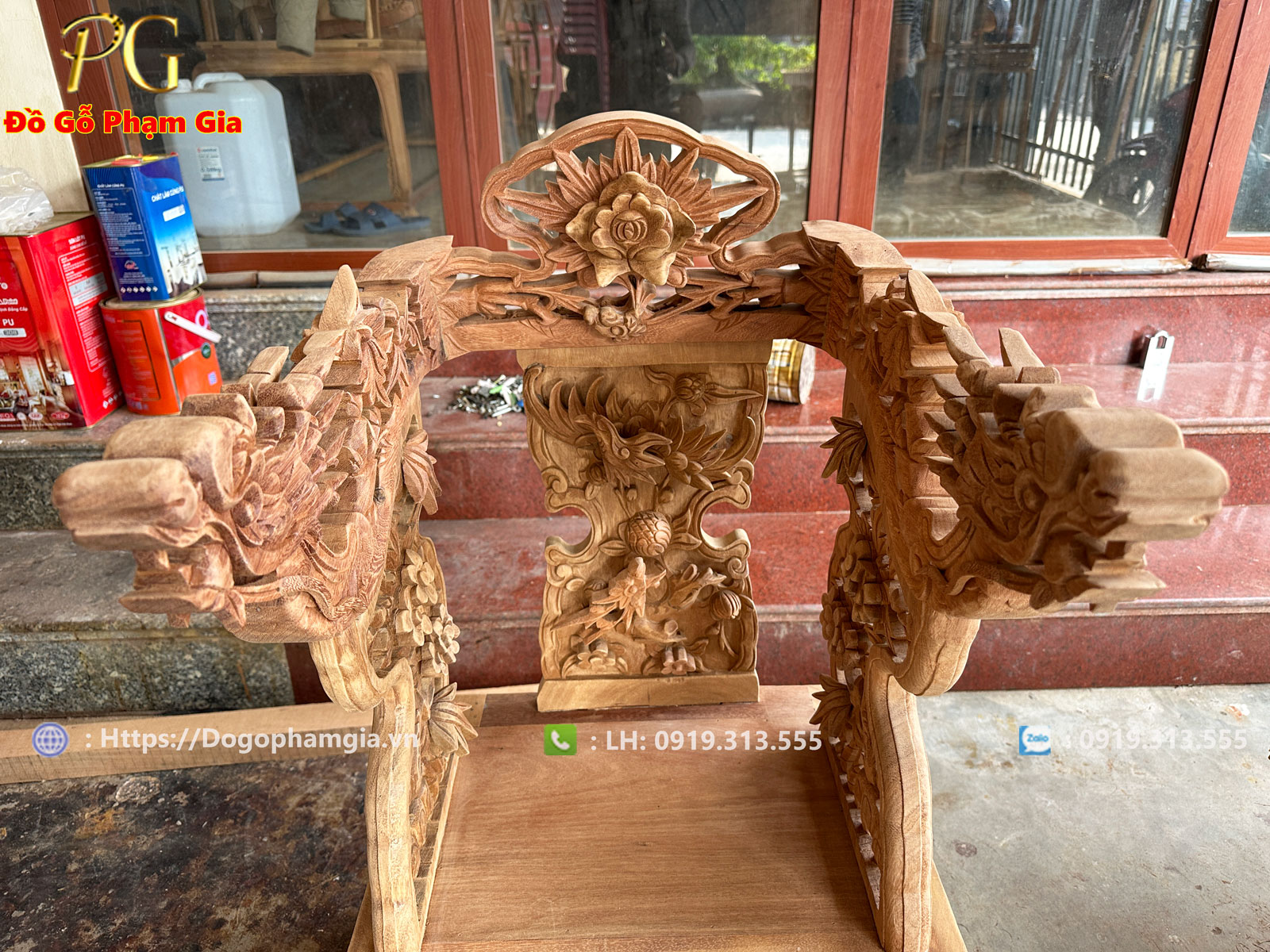 Thông tin ngai thờ gia tiên chạm rồng Thông tin ngai thờ gia tiên chạm rồng