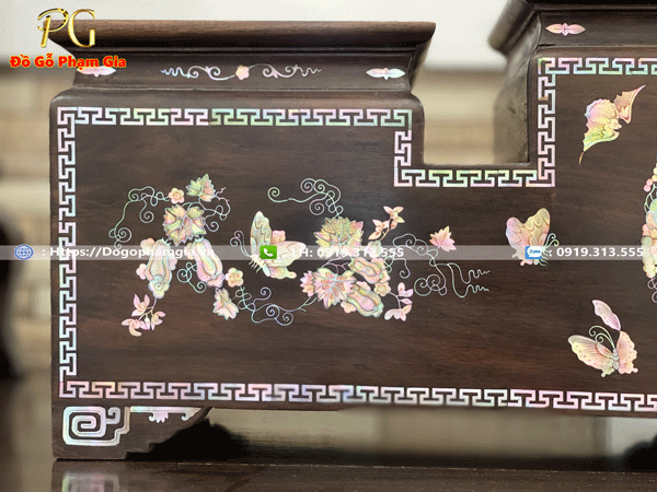 Tam sơn gỗ trắc cẩn ốc đẹp Tam sơn gỗ trắc cẩn ốc đẹp