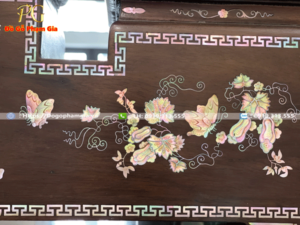 Tam sơn gỗ trắc cẩn ốc đẹp