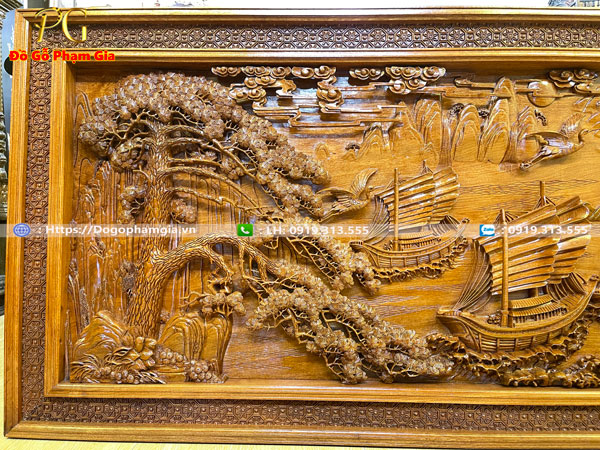 Thông tin kích thước tranh thuận buồm xuôi gió gỗ hương