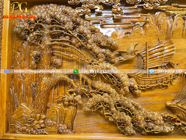 Thông tin kích thước tranh thuận buồm xuôi gió gỗ hương
