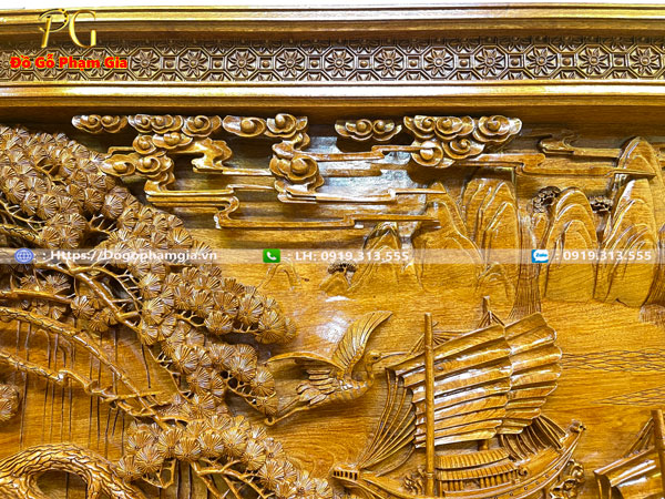 Thông tin kích thước tranh thuận buồm xuôi gió gỗ hương
