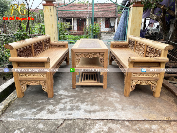 Thông tin kích thước bộ trường kỷ chạm tích gỗ gụ