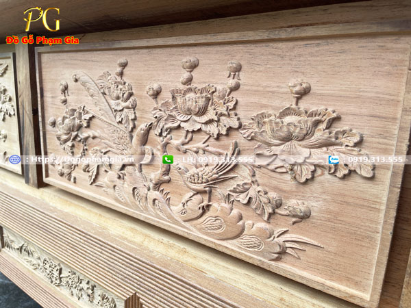 Hình ảnh chi tiết bộ trường kỷ chạm tích