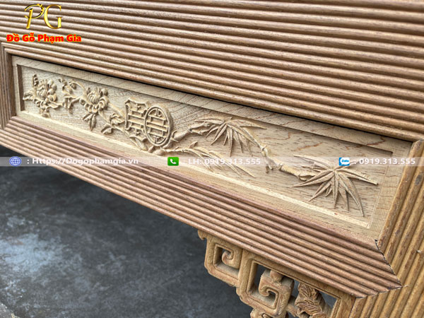 Hình ảnh chi tiết bộ trường kỷ chạm tích